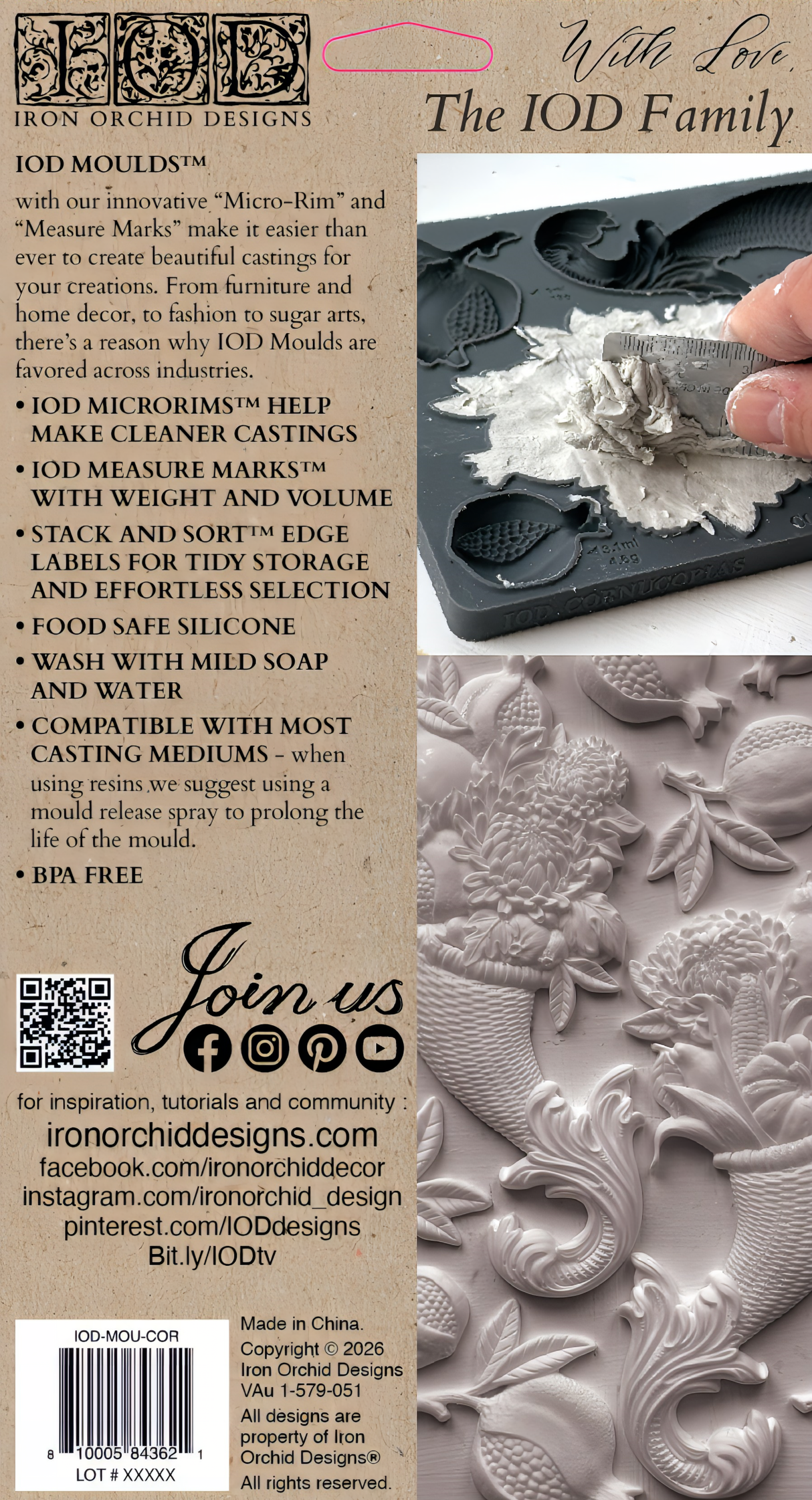 Cornucopias Mould (2026 Limited Release) by IOD - Iron Orchid Designs