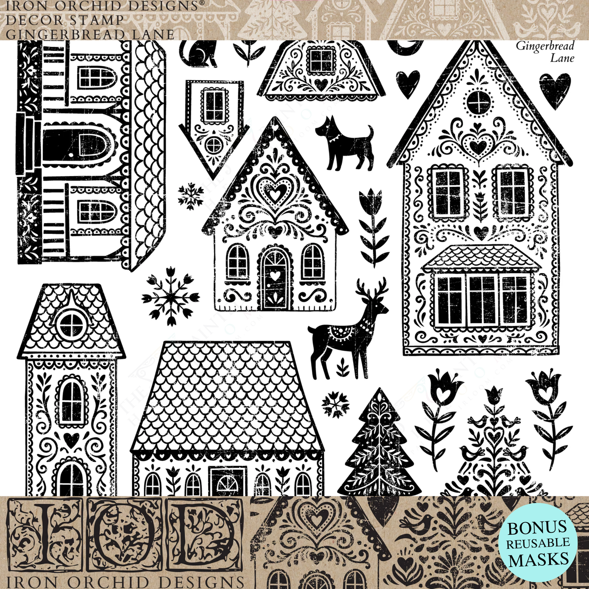 Gingerbread Lane (2026 Limited Release) Stamp by IOD - Iron Orchid Designs