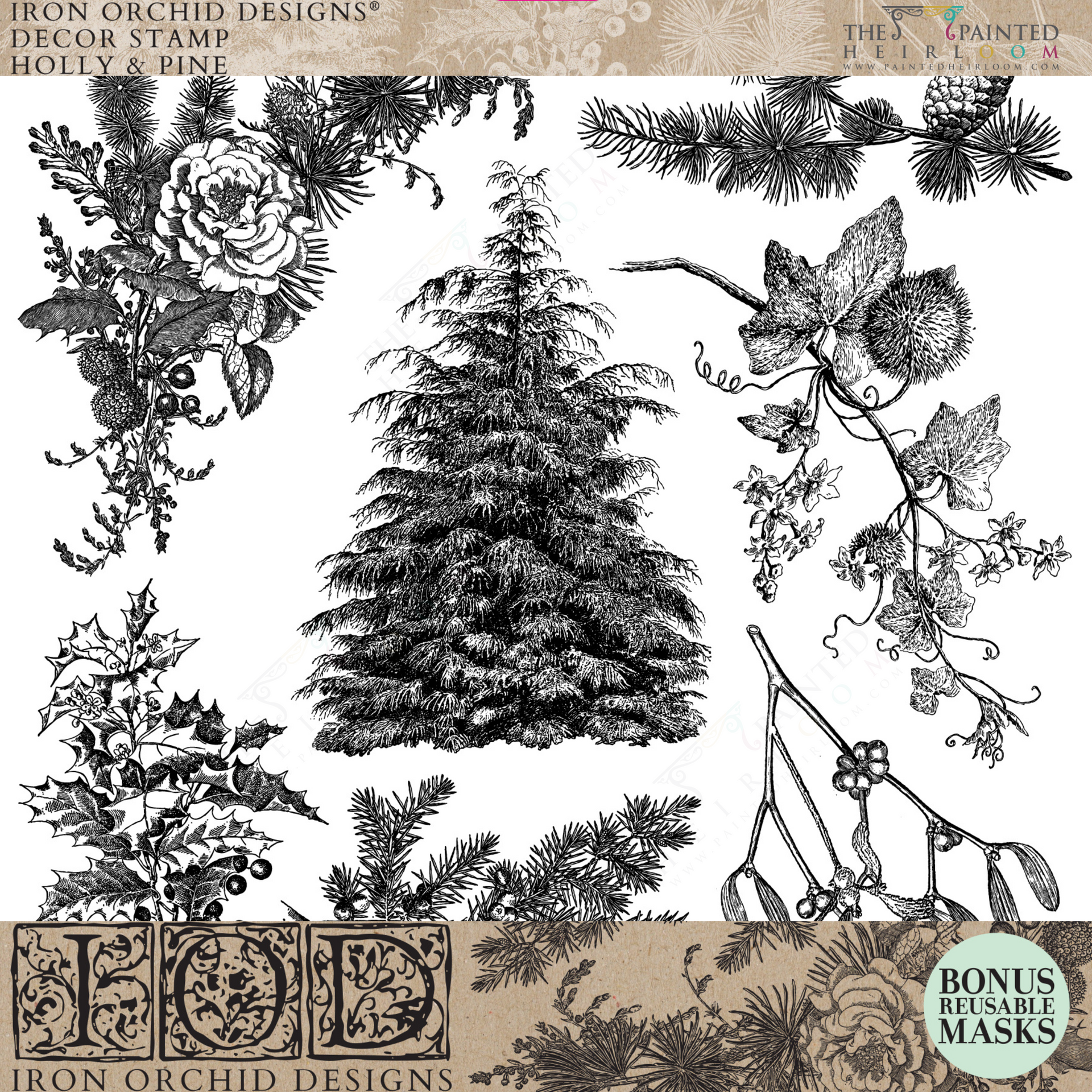 iod-holly-pine-decor-stamp-