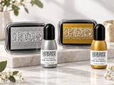 I.O.D. Metallic Ink Pads & Refills, Silver Sparkle and Gold Shimmer by Iron Orchid Designs.