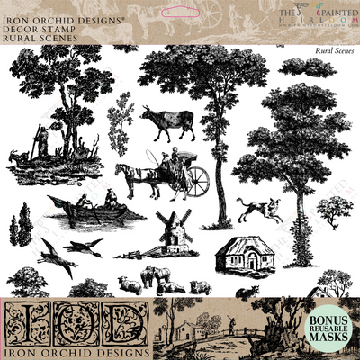 Rural Scenes Stamp by IOD - Iron Orchid Designs