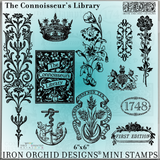 The Connoisseur's Library Mini Stamp by IOD - Iron Orchid Designs