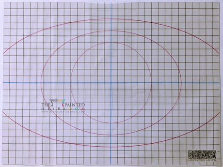 IOD Thin Mount by I.O.D. with grid, red ovals, and blue guides for reusable stamp or clear mounting sheet applications.
