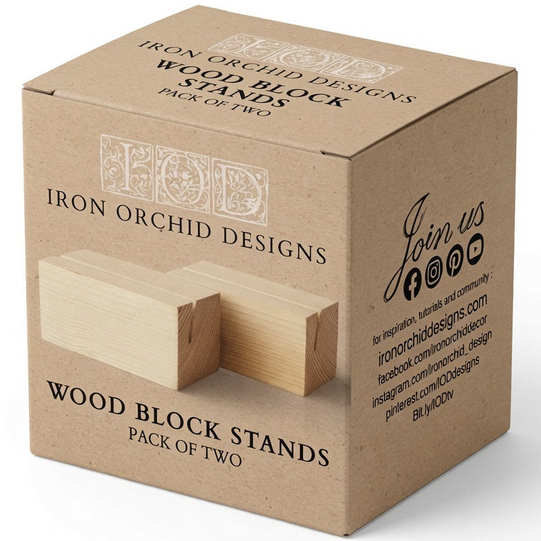 IOD Wood Block Stands (Pack of Two) by Iron Orchid Designs