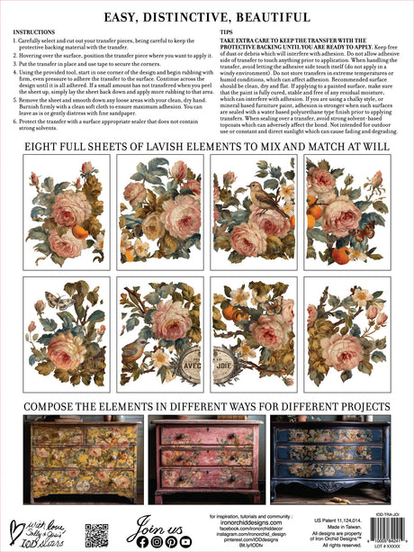 Joie Des Roses Transfer by IOD - Iron Orchid Designs @ The Painted Heirloom