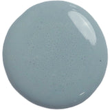 Round swatch of Kent by Old Fashioned Milk Paint in pale gray-blue, smooth with a soft reflective spot upper right.