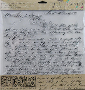 Kindest Regards Stamp by I.O.D., décor stamp sheet with cursive handwriting design and branded header.