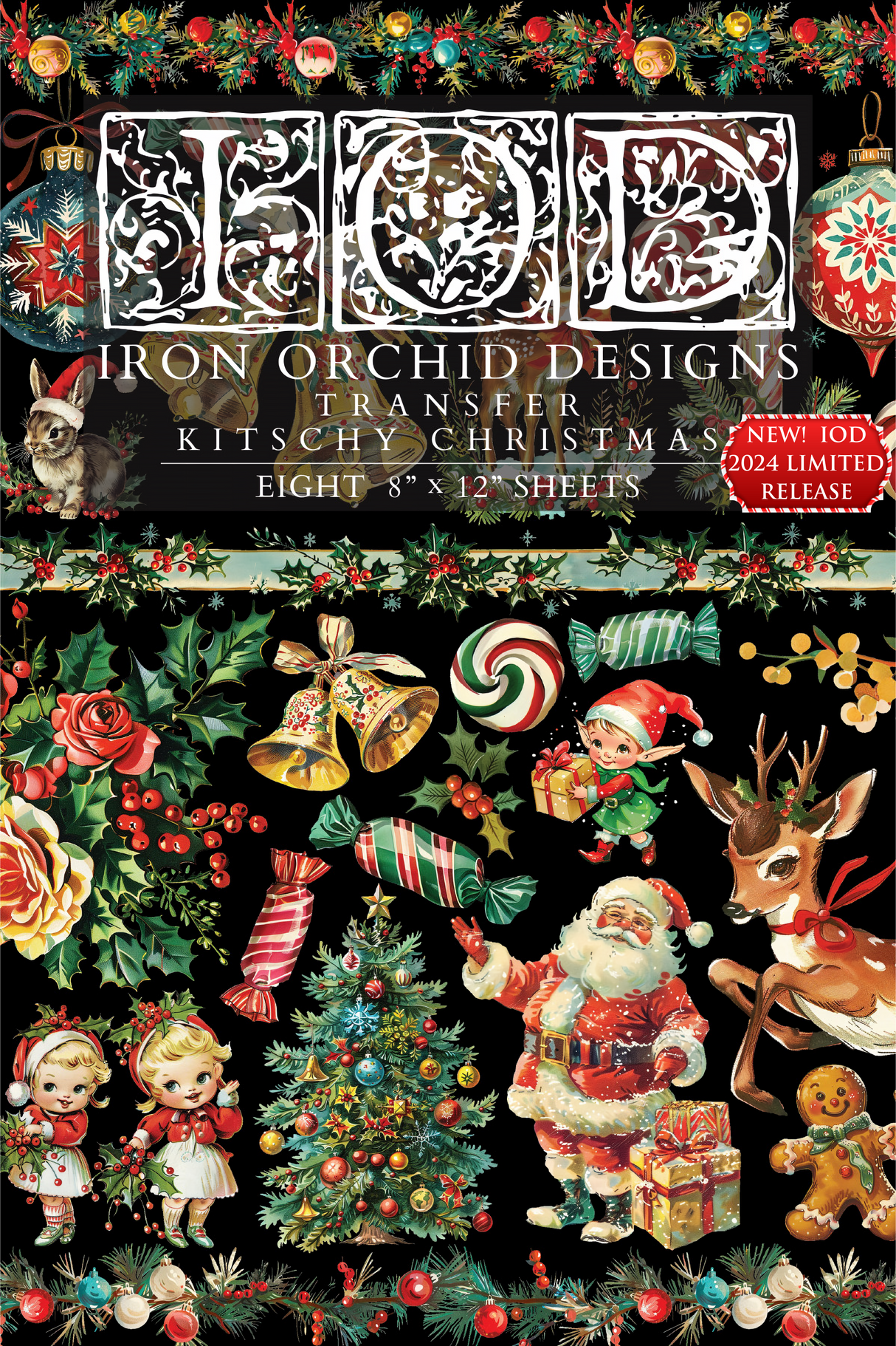 Kitschy Christmas Transfer (2024 Limited Release) by IOD - Iron Orchid Designs @ The Painted Heirloom