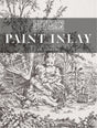 Two children, trees, and a basket design featured on I.O.D. La Chasse Paint Inlay by Iron Orchid Designs.