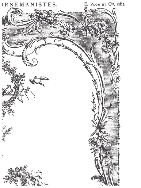 La Chasse Paint Inlay by I.O.D., inspired by Iron Orchid Designs’ ornate borders for decorative furniture accents.