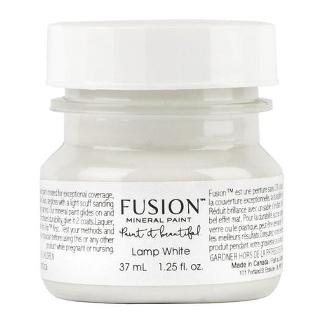 37ml Lamp White Fusion Mineral Paint jar with white label and clear lid.