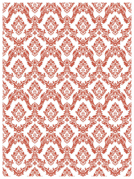 Lattice Rose Paint Inlay by I.O.D. featuring vintage damask floral columns, cottage-core style pattern.