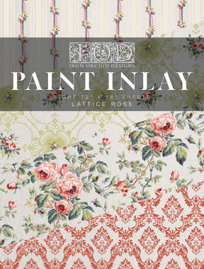 Lattice Rose Paint Inlay by (Limited Release) IOD - Iron Orchid Designs-The Painted Heirloom