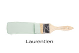 Paintbrush with pale green Laurentien Fusion Mineral Paint (Seasonal) by Fusion Mineral Paint on white.