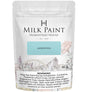Homestead House Laurentien Milk Paint pouch with warnings for inhalation, cancer, and reproductive health risks.