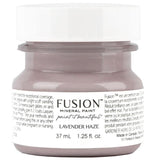 37 mL jar of Fusion Mineral Paint in Lavender Haze with label visible.