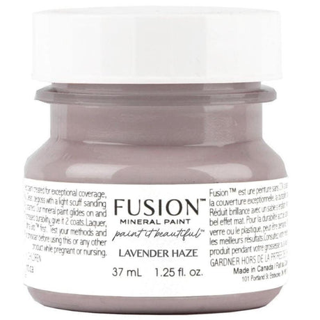 37 mL jar of Fusion Mineral Paint in Lavender Haze with label visible.