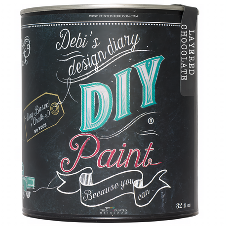 32 fl oz Layered Chocolate DIY Paint by DIY Paint Co., eco-friendly, clay and chalk-based.