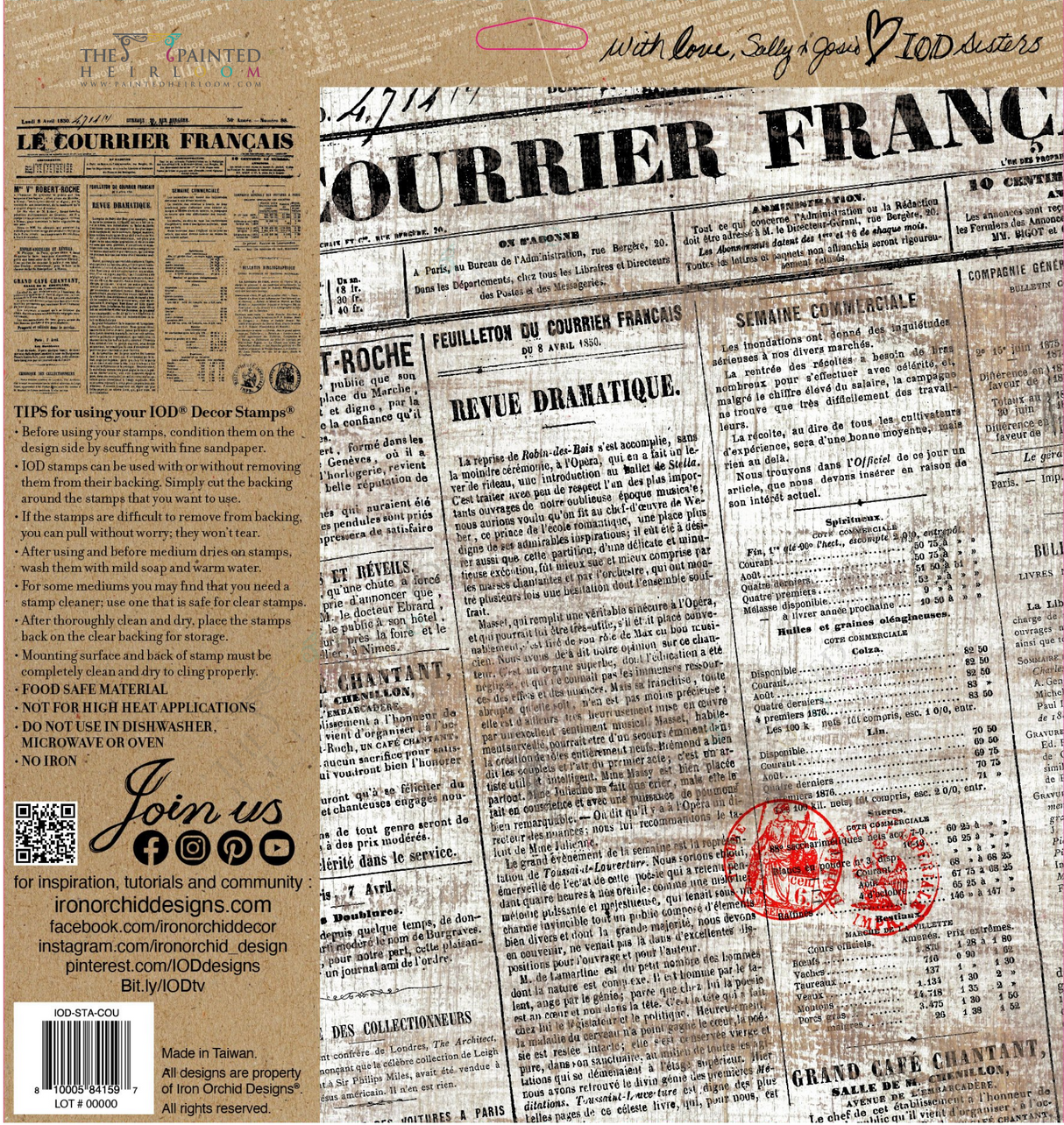 Le Courrier Decor Stamp by IOD - Iron Orchid Designs @ Painted Heirloom