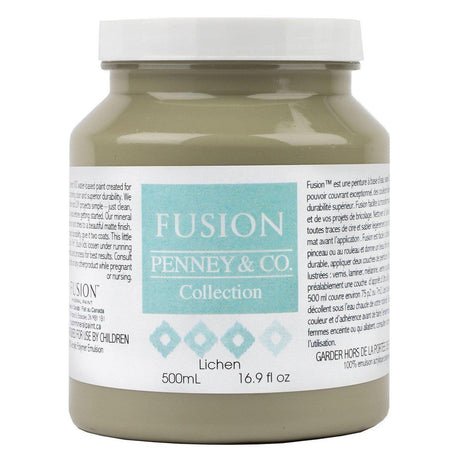 500ml Fusion Mineral Paint jar in Lichen with screw-on lid.