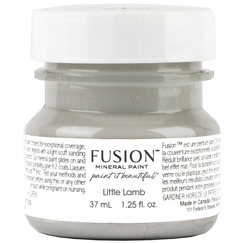 37 mL jar of Fusion Mineral Paint, color Little Lamb, matte finish.