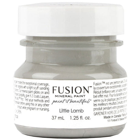 37 mL jar of Fusion Mineral Paint, color Little Lamb, matte finish.