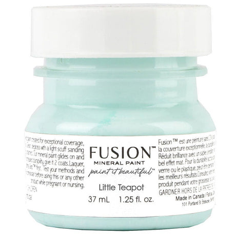Little Teapot Fusion Mineral Paint, 1.25 fl oz, light blue with teal undertones, seasonal shade.