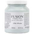 500mL jar of Little Whale Fusion Mineral Paint, lake-blue color with clear label and branding visible.