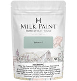 50g Loyalist Milk Paint by Homestead House with floral and wagon design on the packaging.