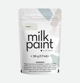 50g Marble Milk Paint pouch by Fusion Mineral Paint with warning label and Bonding Agent instructions on packaging.