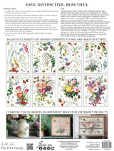 I.O.D. Marché des Fleurs Transfer sheets, set of eight, with step-by-step furniture decorating instructions included.