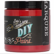Red Marquee DIY Paint jar by DIY Paint Co., labeled as clay and chalk paint for furniture projects.