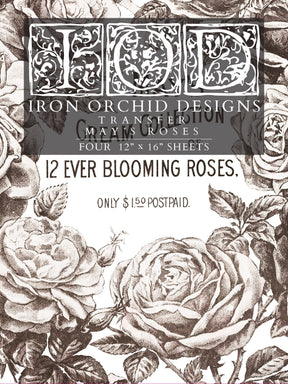 May's Roses Transfer by IOD - Iron Orchid Designs-The Painted Heirloom