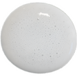 Round white speckled plate finished with Sweet Pickins Milk Paint by Old Fashioned Milk Paint.