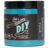 Turquoise Mermaid Tale DIY Paint by DIY Paint Co. jar, labeled for furniture painting.