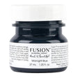 37mL Fusion Mineral Paint jar, Midnight Blue color, with white label; all-in-one acrylic.