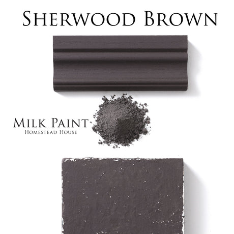 Fusion Mineral Paint Sherwood Brown wood stain container for restoring furniture with a paintable finish.