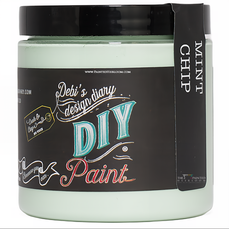 DIY Paint Co. Mint Chip DIY Paint in a jar with a black label and white screw-on lid.