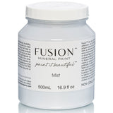500mL Mist Fusion Mineral Paint jar with smooth matte finish, includes instructions, by Fusion Mineral Paint.