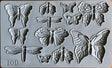 I.O.D. Monarch Mould: gray silicone tray with butterfly, moth, and dragonfly shapes by Iron Orchid Designs.