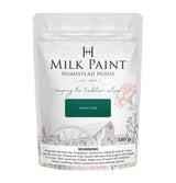 330g Montclair Milk Paint by Homestead House bag, front view with product info and warning label at bottom.