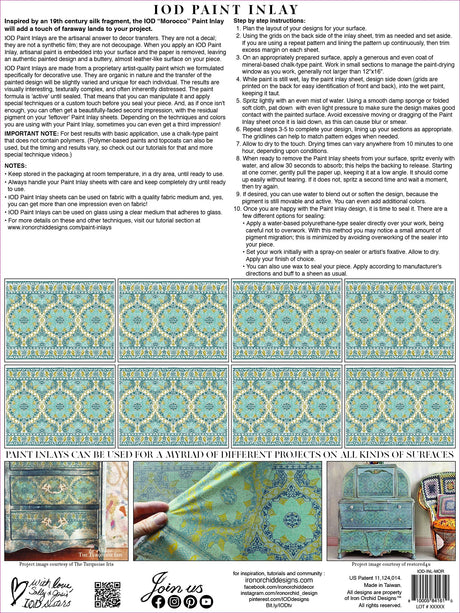 IOD Morocco Paint Inlay by I.O.D., inspired by 16th-century silk patterns.