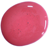 Glossy pink Mulberry spill with black specks, painted using eco-safe Old Fashioned Milk Paint on white background.