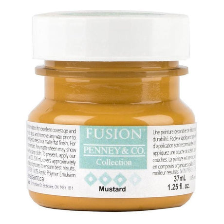 37ml jar of Mustard Fusion Mineral Paint by Fusion Mineral Paint for furniture projects.