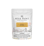 Homestead House Mustard Milk Paint in a white pouch with inhalation and exposure warning at the bottom.