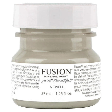 Fusion Mineral Paint 37 mL jar in Newell (sage green) with a white lid and label.