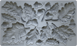 I.O.D. Oak Leaves & Acorns Mould tray in gray with labeled leaf and acorn shapes, ml and gram sizes indicated.