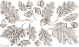 Oak Leaves & Acorns Mould by IOD with I.O.D. pieces in a carved style on white background.