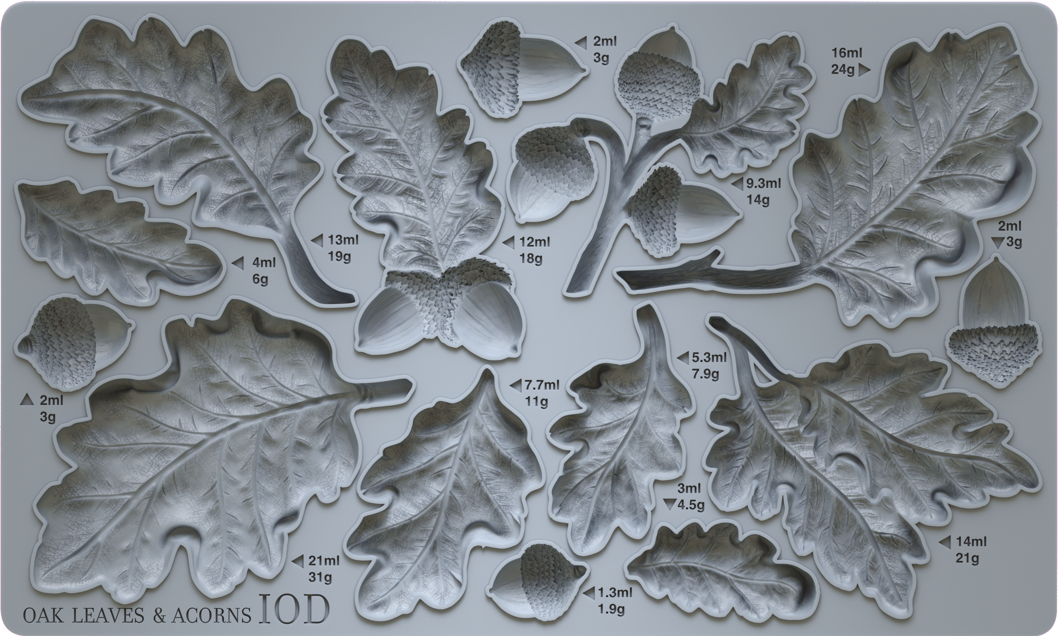 Oak Leaves & Acorns Mould by IOD - Iron Orchid Designs @ The Painted Heirloom