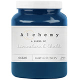 Fusion Mineral Paint Ocean Alchemy, chalk-style Limestone & Chalk Blend, 500 mL blue jar.